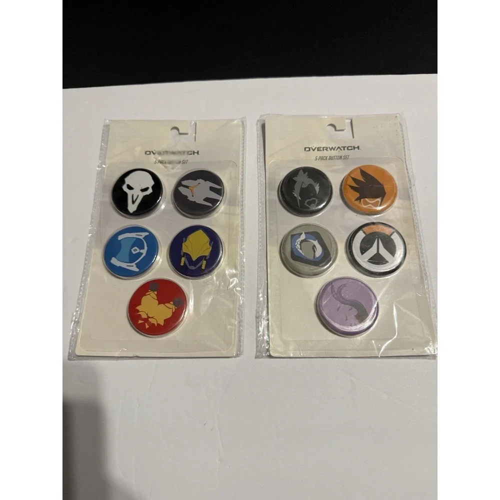 Overwatch 5-Pack Button Sets (Lot of 2) – Sealed Blizzard Collectible Pins